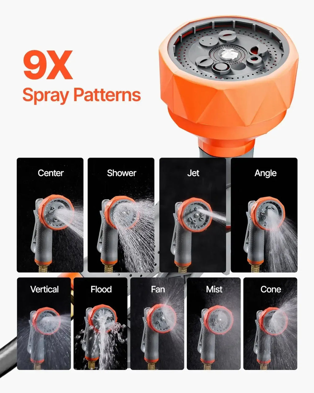 ReelReach – Retractable Wall-Mounted Garden Hose Reel with 9-Pattern Nozzle