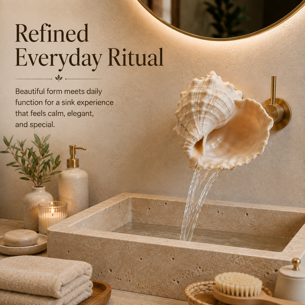 ShellCascade – 🐚Coastal Seashell Wall-Mount Faucet