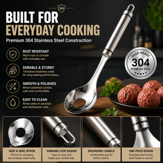 🍝 MeatballMate – 2-Pack Stainless Steel Meatball Maker Spoon for Mess-Free Shaping