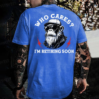 RetireMonkey – Who Cares? I'm Retiring Monkey Graphic T-Shirt