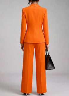 ZipLace – 🤲🧡 Women's 2-Piece Suit Set with Lace-Up Blazer, Wide-Leg Pants & FREE Handbag