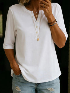 CottonEase Henley – Classic Button Split-Neck 100% Cotton T-Shirt