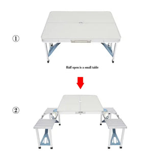 PicniCase – Integrated Aluminum Folding Table and Chairs Set