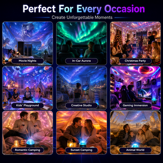 🦖🎁StarDrift – 360° Smart Holographic Starry Sky Projector (HD Smart Dynamic 5D)