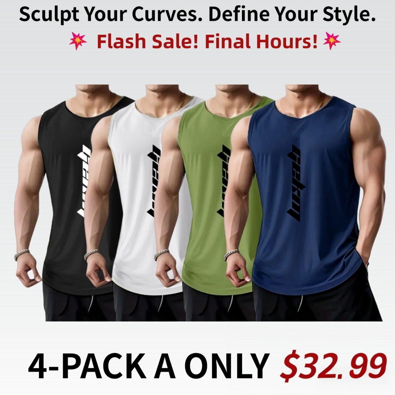 IronBreeze Tank Pack – Men's Lightweight Breathable Gym & Training Tank Tops