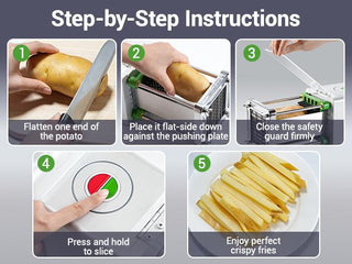 Sopito Electric French Fry Cutter - Stainless Steel Vegetable & Potato Cutter (Multifunctional Vegetable Cutter) Timesaver Tool with 3 Interchangeable Blades for Crispy Fries, Carrots Kitchen Gadgets Modern Kitchenware Cooking