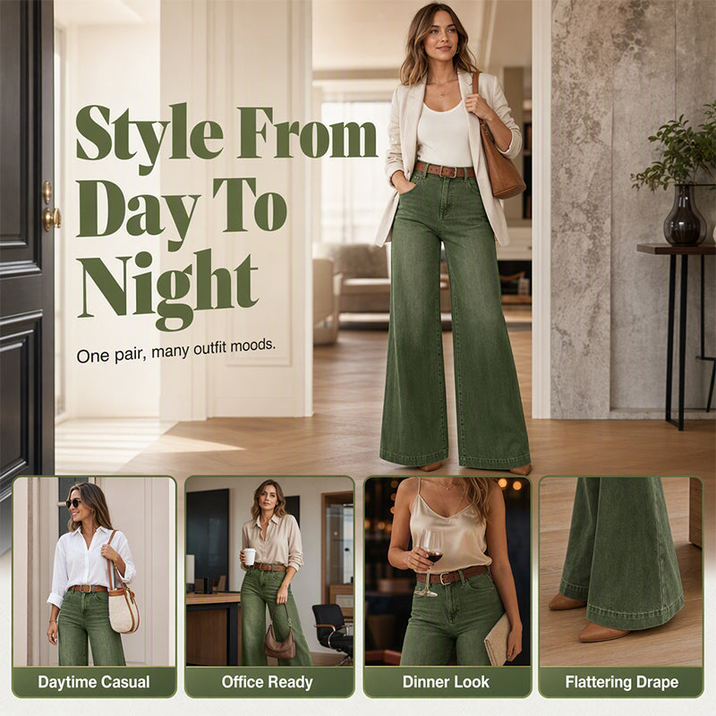 StrideLine – 👖 Women's Vintage High-Waisted Wide-Leg Jeans