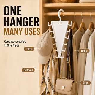 ✨ SwivelNest – 12-Hook V-Shaped Closet Organizer for Hats, Belts, Scarves & Bags