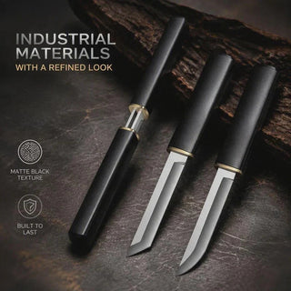 TwinEdge Collector Set – Matte-Black Twin-Blade Mechanical Display Piece