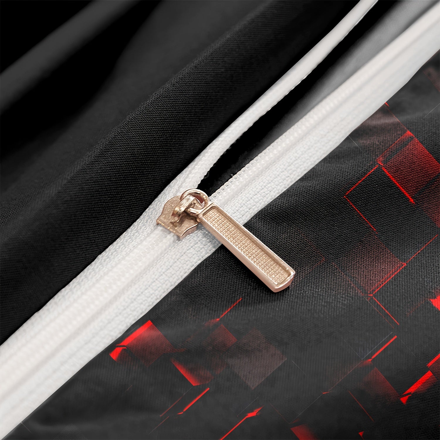 Hidden zipper detail of Velura cover set for secure insert and smooth finish