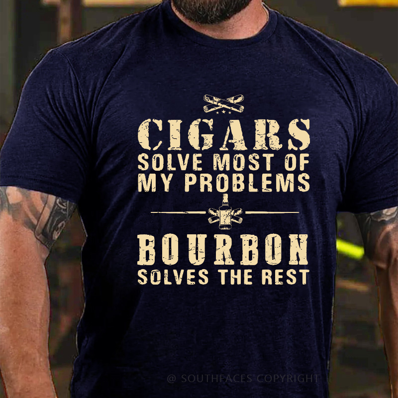 BourbonFix – Cigars Solve Most of My Problems, Bourbon / Whiskey Does the Rest T-Shirt