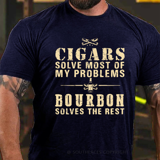 BourbonFix – Cigars Solve Most of My Problems, Bourbon / Whiskey Does the Rest T-Shirt