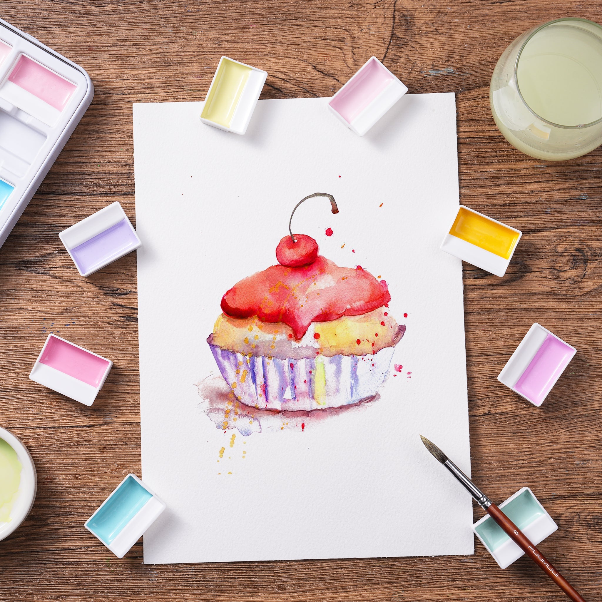 MacaronMuse – 24-Color Opaque Semi-Solid Watercolor Paint Set