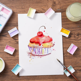MacaronMuse – 24-Color Opaque Semi-Solid Watercolor Paint Set