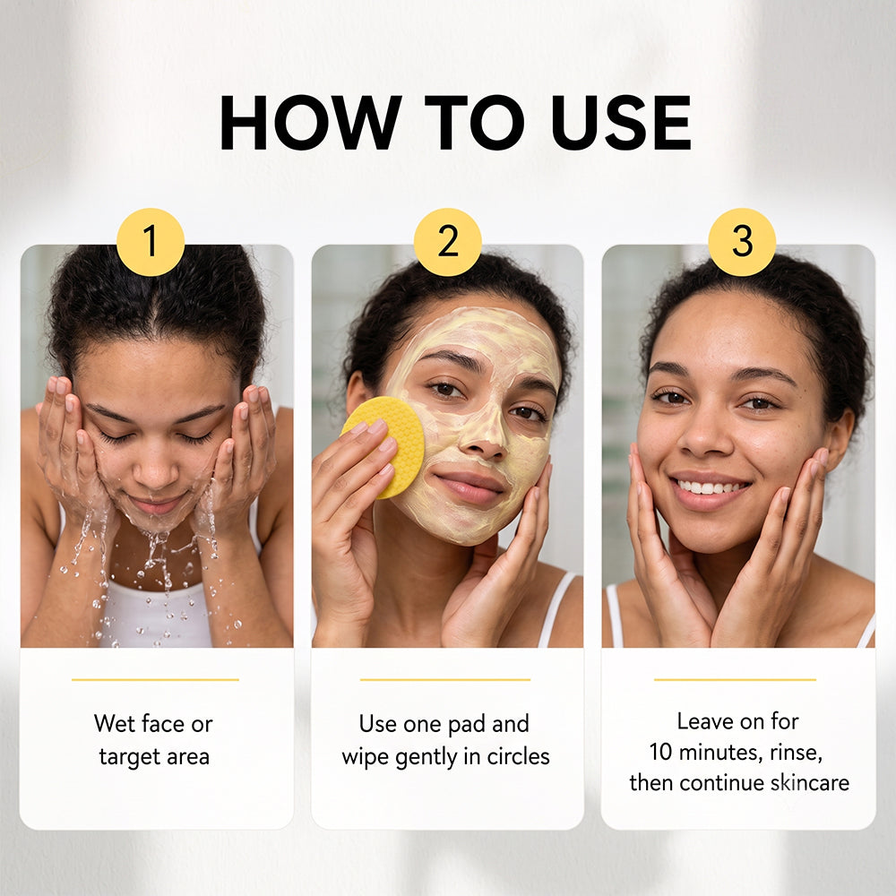 TurmeriGlow – Turmeric & Kojic Acid Cleansing Pads, 20 Pieces🟡