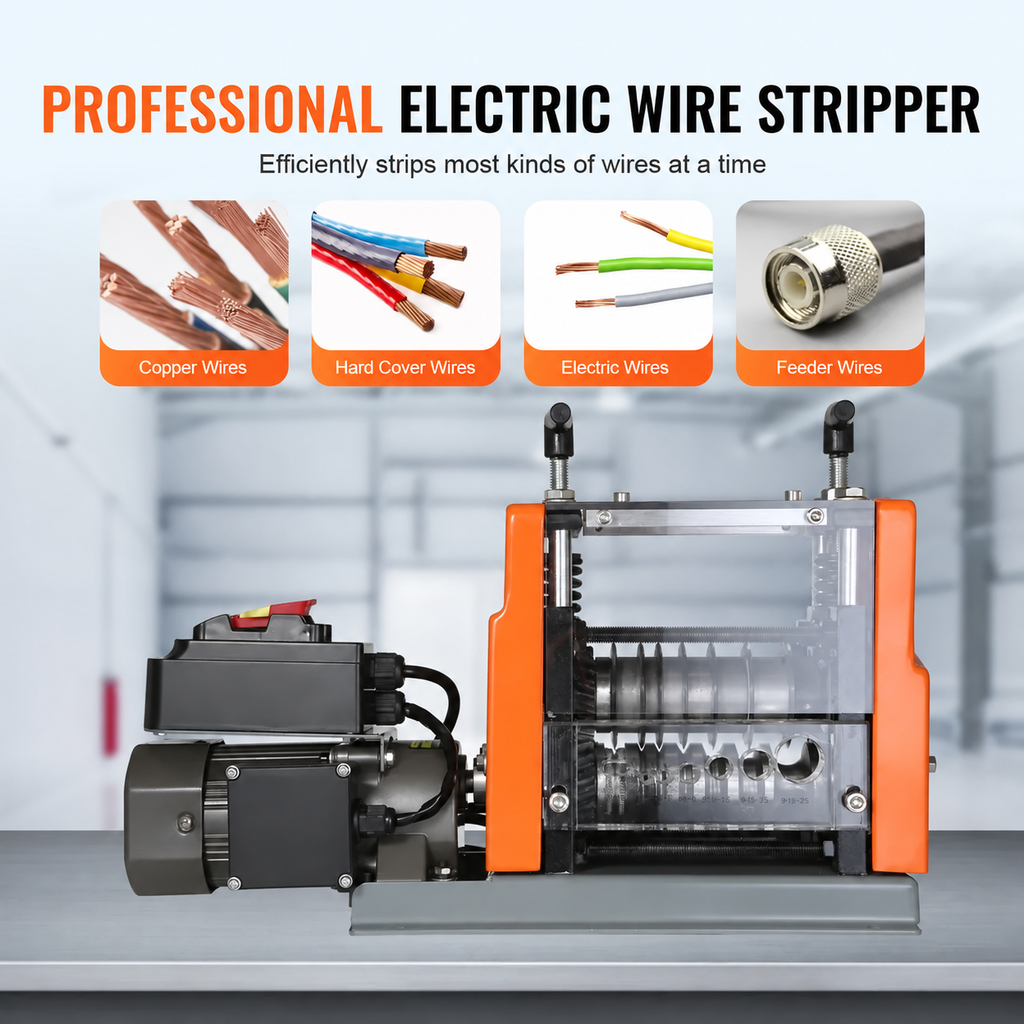 StripForce – 750W Automatic Wire Stripping Machine, 0.06–1.57 in (1.5–39.9 mm), 98 ft/min (29.9 m/min), 10 Channels