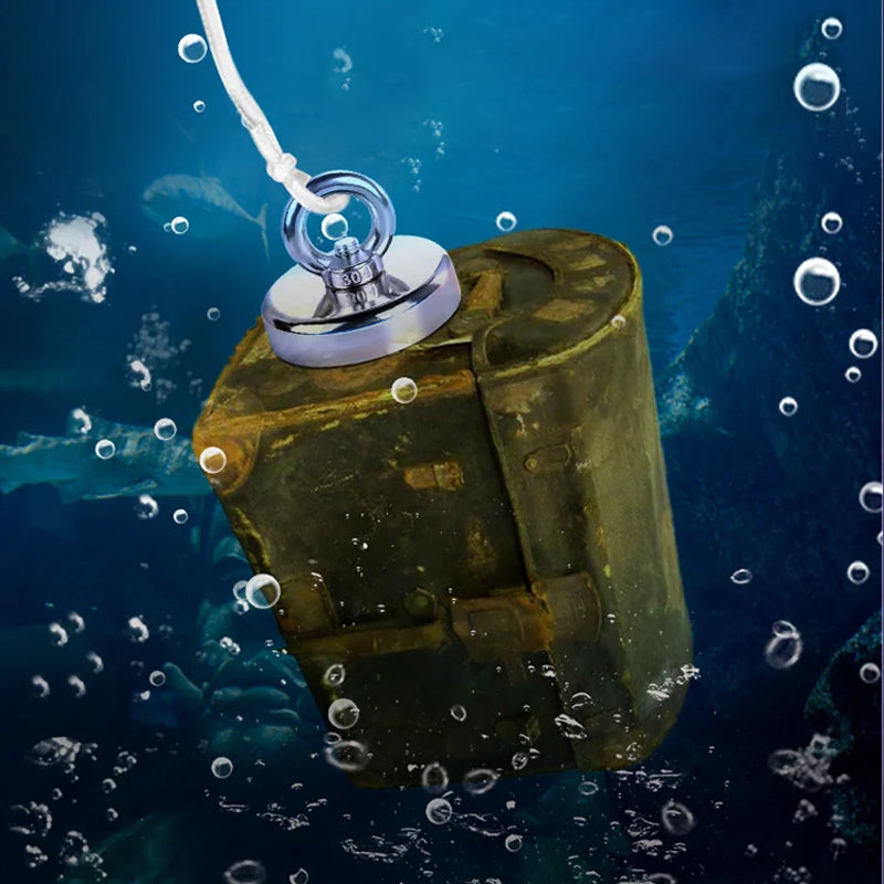 DeepHaul – ⚓ Deep-Water Magnetic Salvage Magnet Set with Rope, Strong Pull, Rust-Resistant & Durable for Underwater Treasure Hunting & Recovery 💰