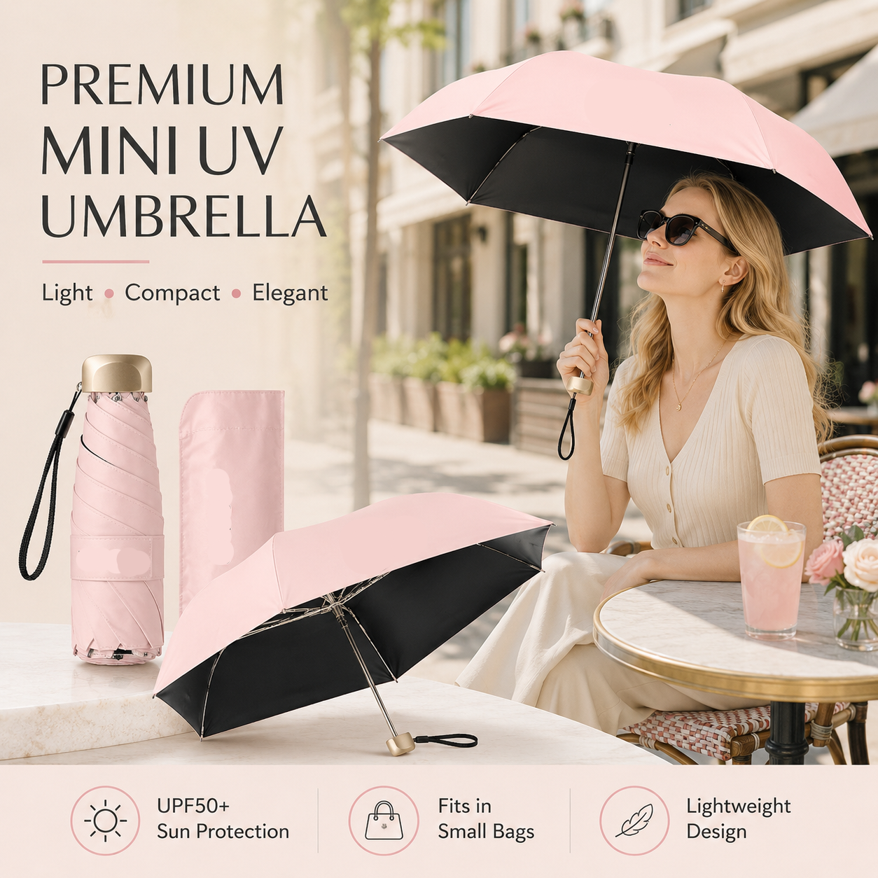 PocketHalo – Mini UV Capsule Umbrella with UPF50+ Sun Protection
