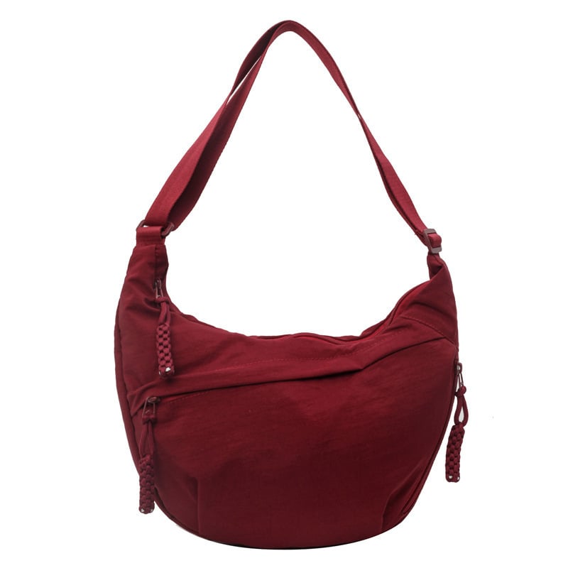 CrescentCarry – 🏆👜 Women's Plain-Color Nylon Crossbody Hobo Bag