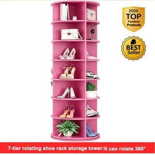 ShoeSpin – 360° Rotating Shoe Storage Tower
