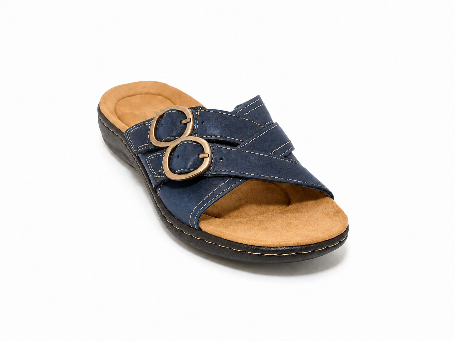 SoftStride – Women’s Leather Slide Sandals for All-Day Comfort