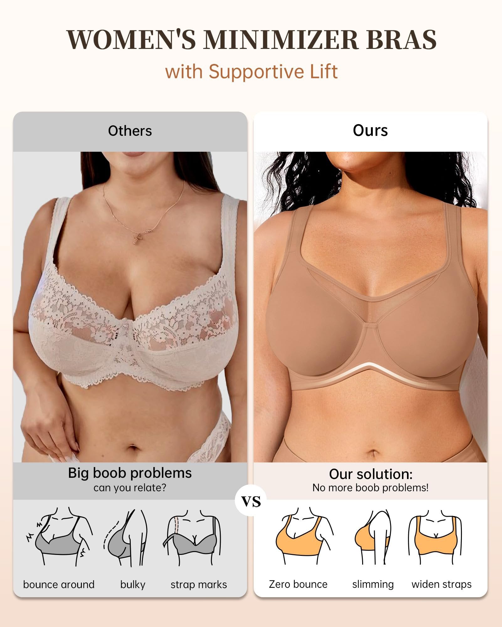 💐SheerEase – Women’s Full-Coverage Minimizer Bra ✨ for Larger Busts