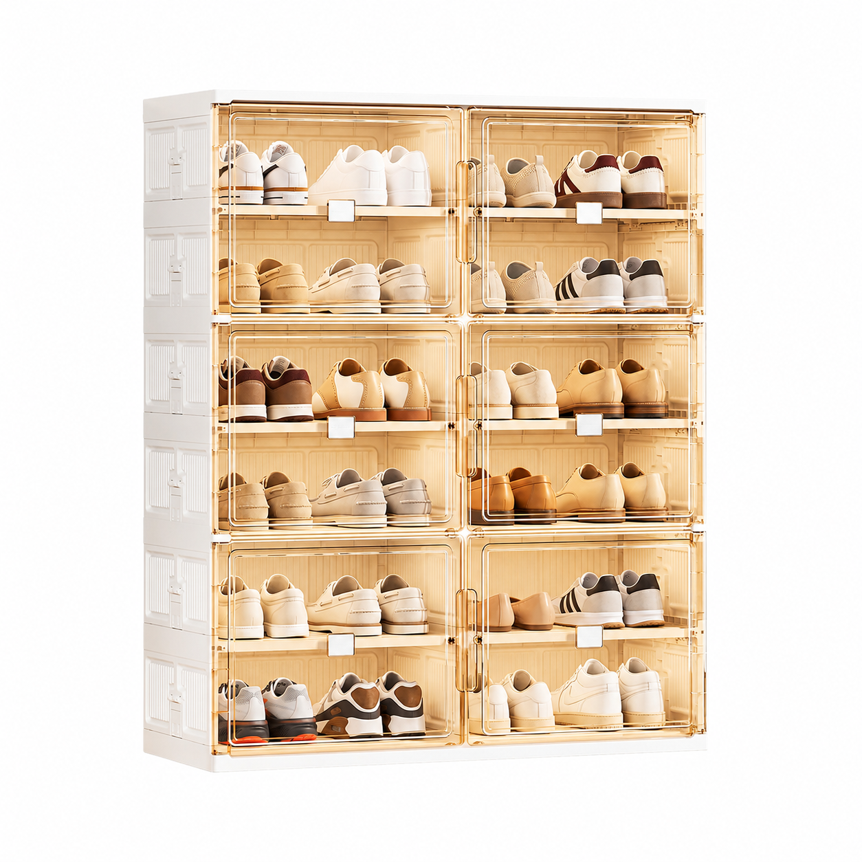 ClearStack – Foldable Shoe Organizer with Magnetic Doors
