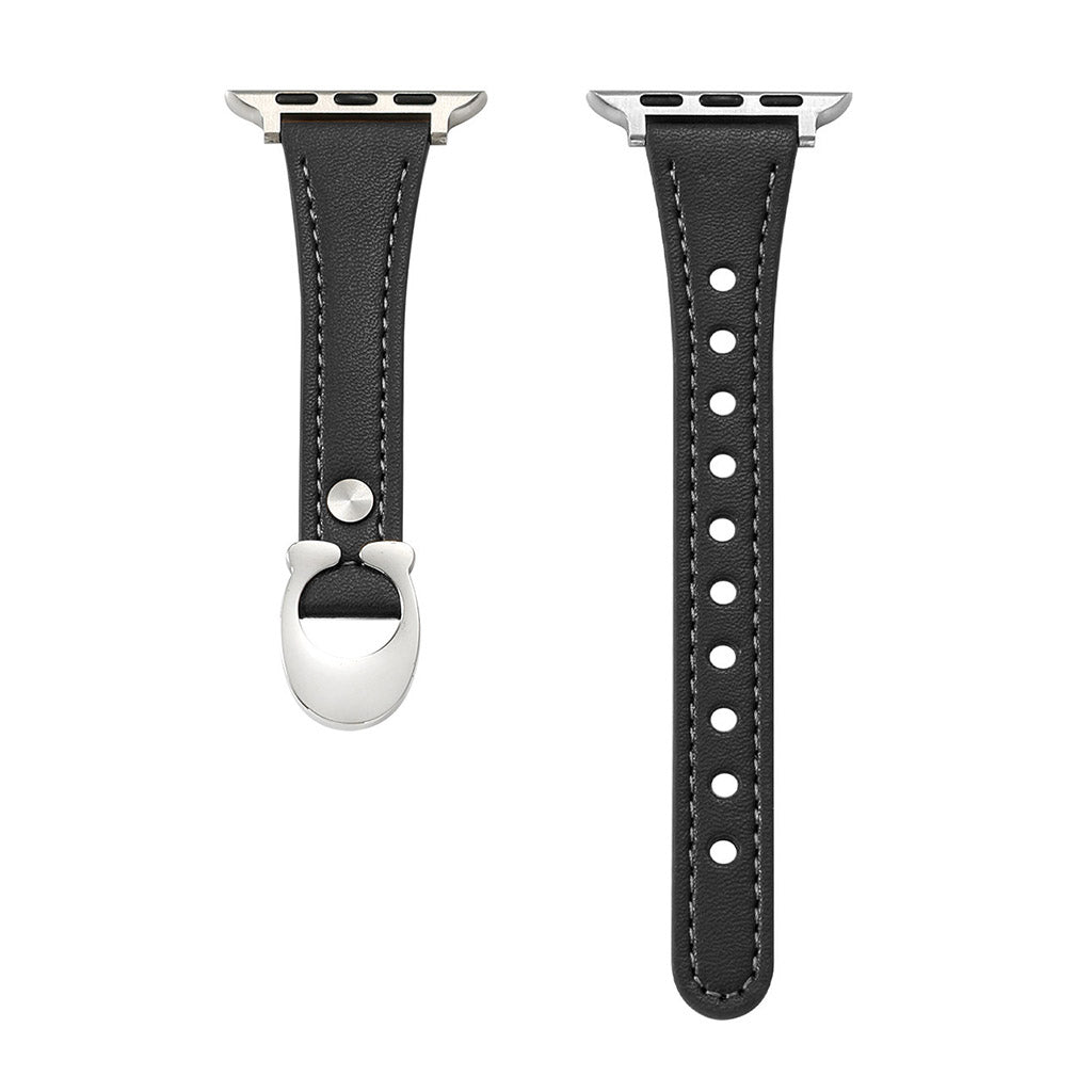 CharmCurve – Slim Genuine Leather Apple Watch Strap with Metal Charm