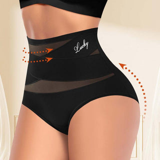 CrossSculpt Briefs – High-Waist Cross Tummy Control Panties, Plus-Size Multi-Pack