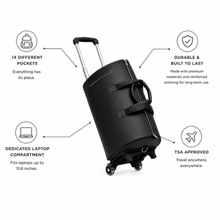 SuitStride – Him Edition 2-in-1 Garment Duffel Bag with Optional Wheels