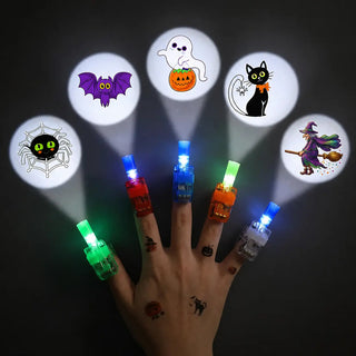 👻🎃 GlowBoo – Halloween LED Finger Projector Rings, Party Favors for Kids