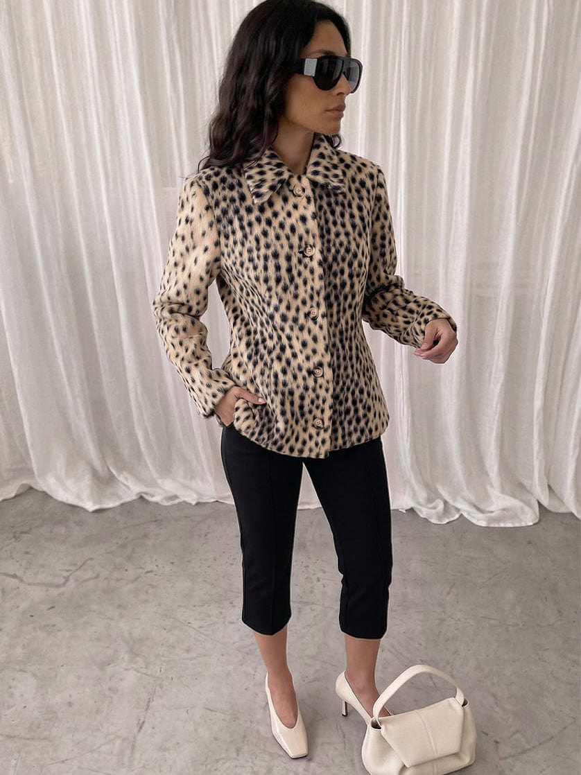 LeopardLuxe – Printed Faux Fur Jacket
