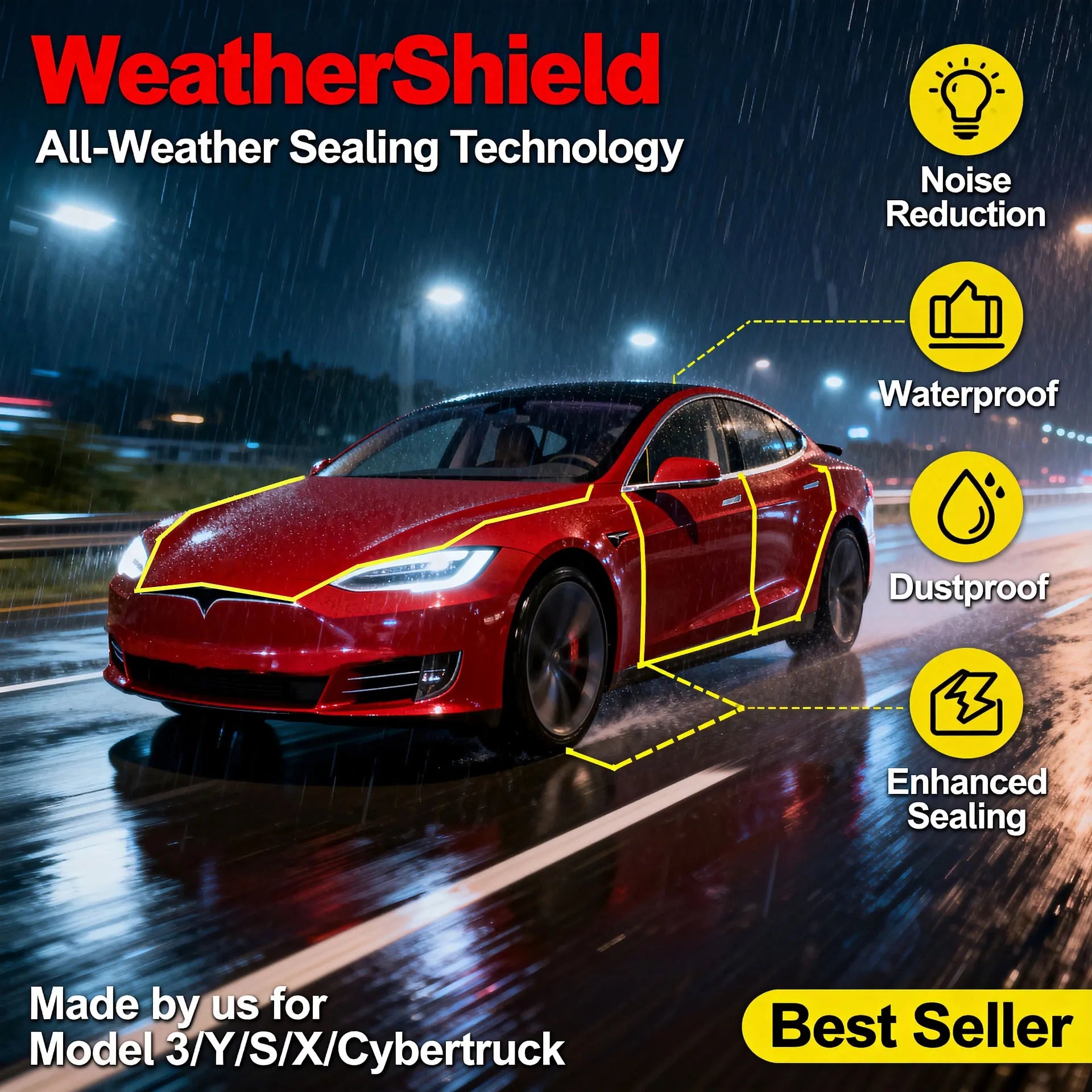 SilentSeal – Premium Tesla Door Seal Kit for Noise Reduction & Weatherproofing