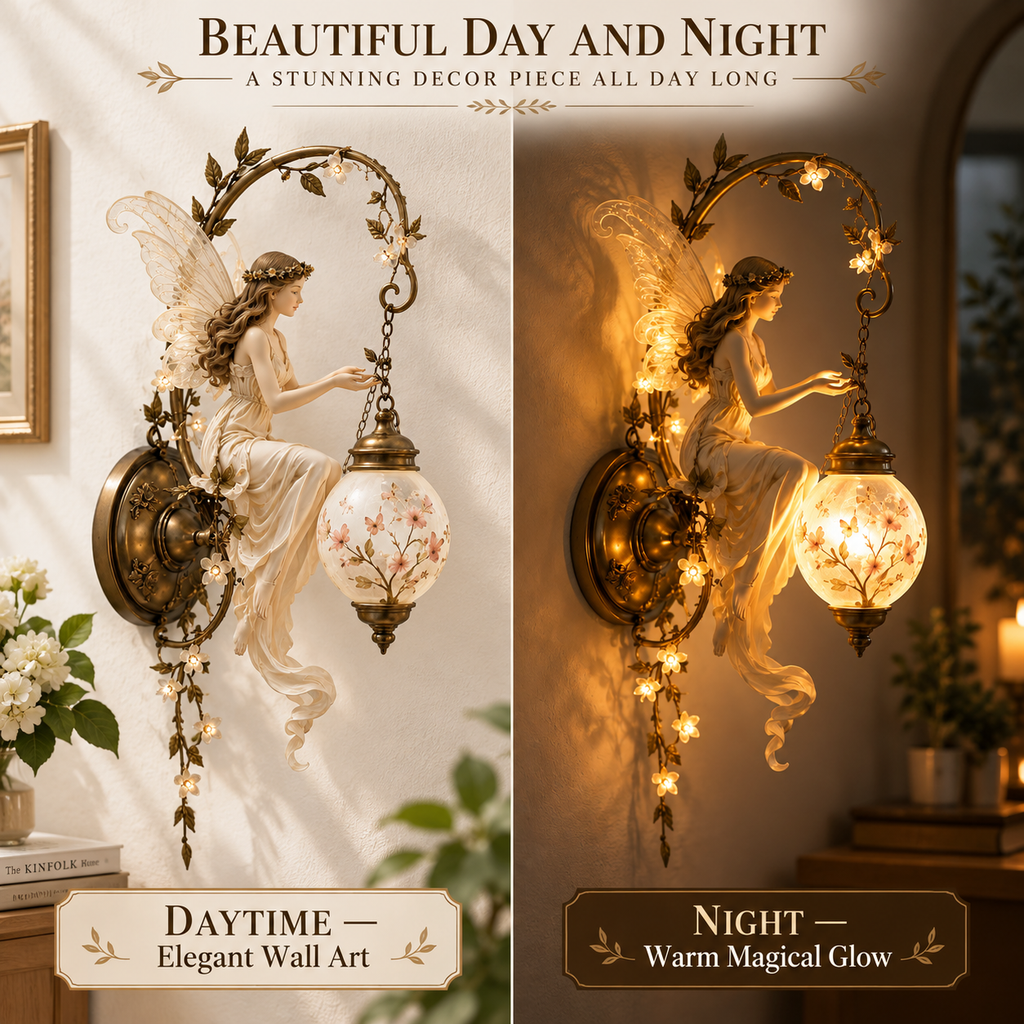 BlossomSprite – ⏰🧚✨ Enchanted Fairy Blossom Lantern Wall Light 🌸🏮