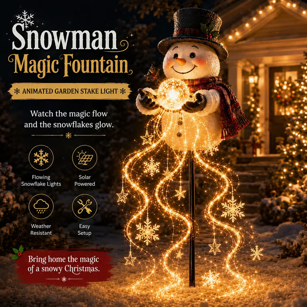 SleighGlow – 🔥🎅✨ Santa's Flying Sleigh Gift Cascade Solar Christmas Garden Light