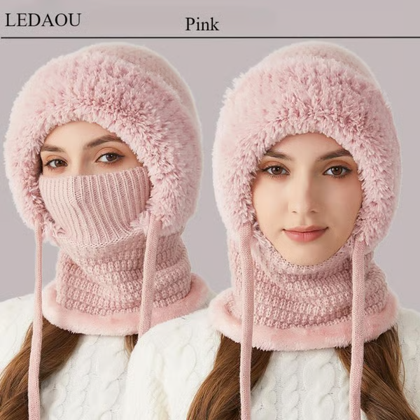 CozyHood – 💥🎁 Plush-Lined Knit Hooded Balaclava with Built-In Scarf