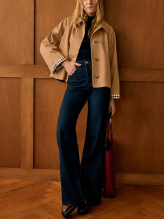 TrenchEase – Classic Cropped Trench Jacket