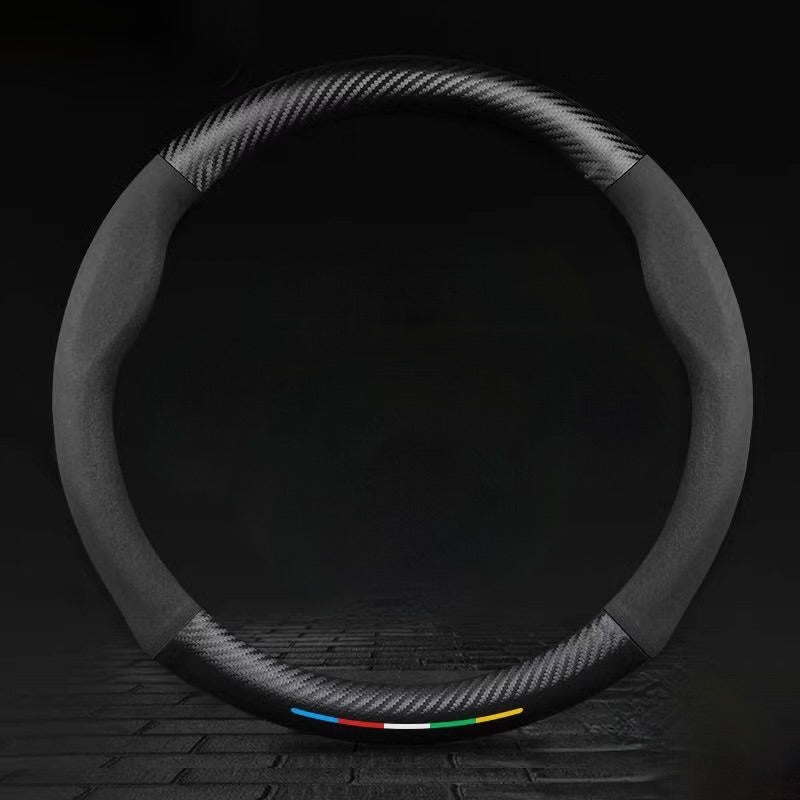 SuedeGrip – Carbon Fiber Suede Steering Wheel Cover, Anti-Slip & Wear-Resistant