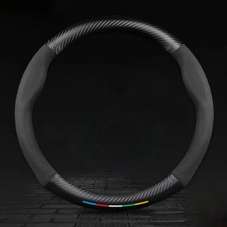 SuedeGrip – Carbon Fiber Suede Steering Wheel Cover, Anti-Slip & Wear-Resistant