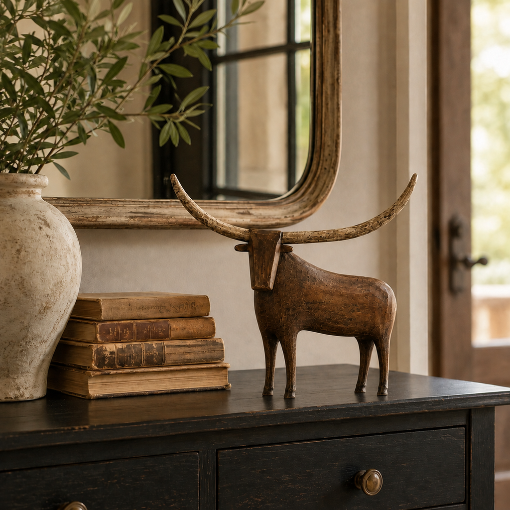LonghornLore – Vintage Folk Art Longhorn Bull Sculpture