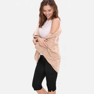 CozyDrape – 100% Merino Wool Wrap with Built-In Sleeve Openings