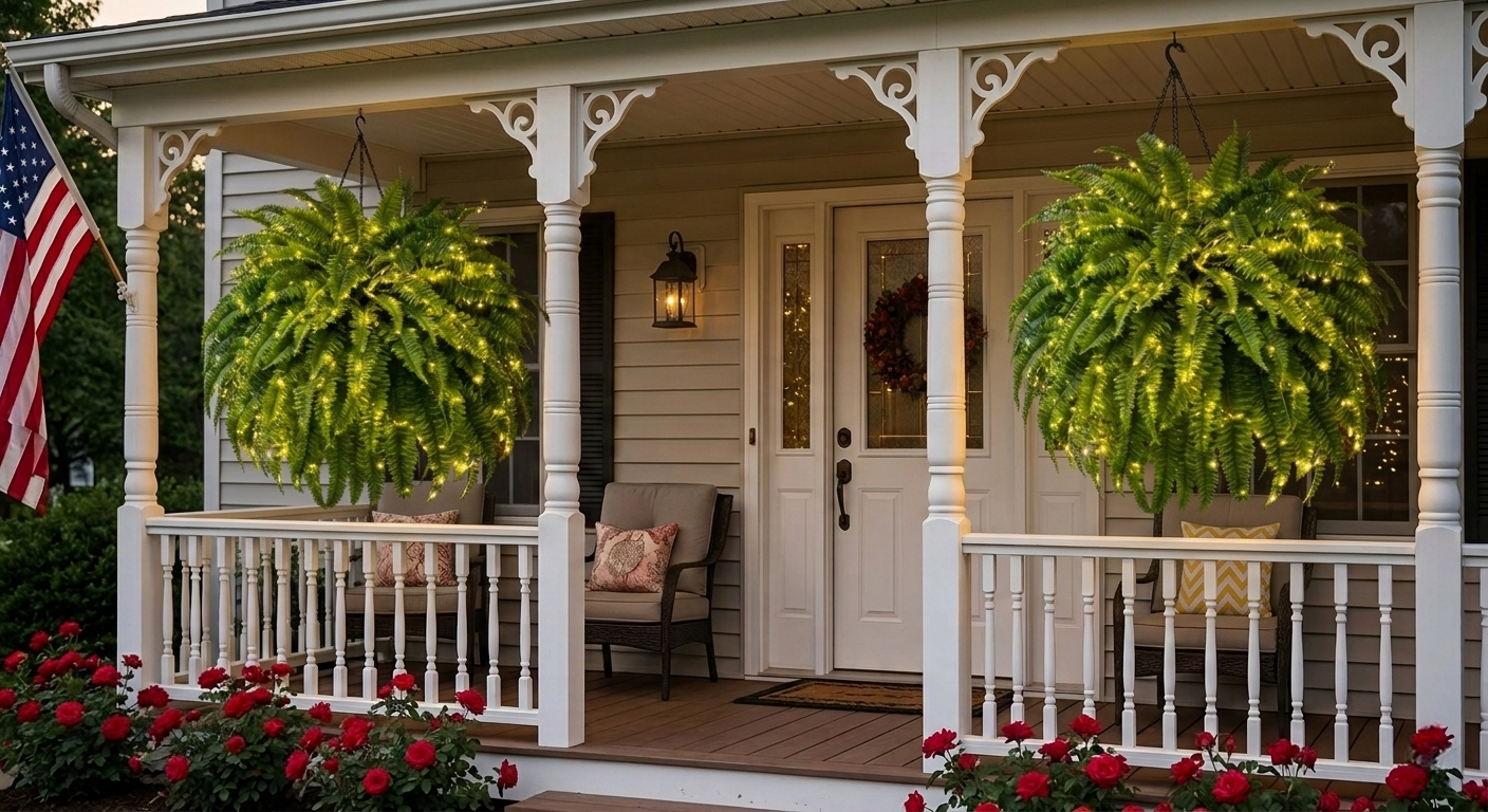 💛GlowFern – 🌿 Glowing Boston Ferns with Lights, Zero Watering, Zero Maintenance