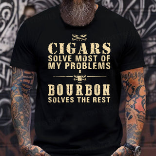 BourbonFix – Cigars Solve Most of My Problems, Bourbon / Whiskey Does the Rest T-Shirt