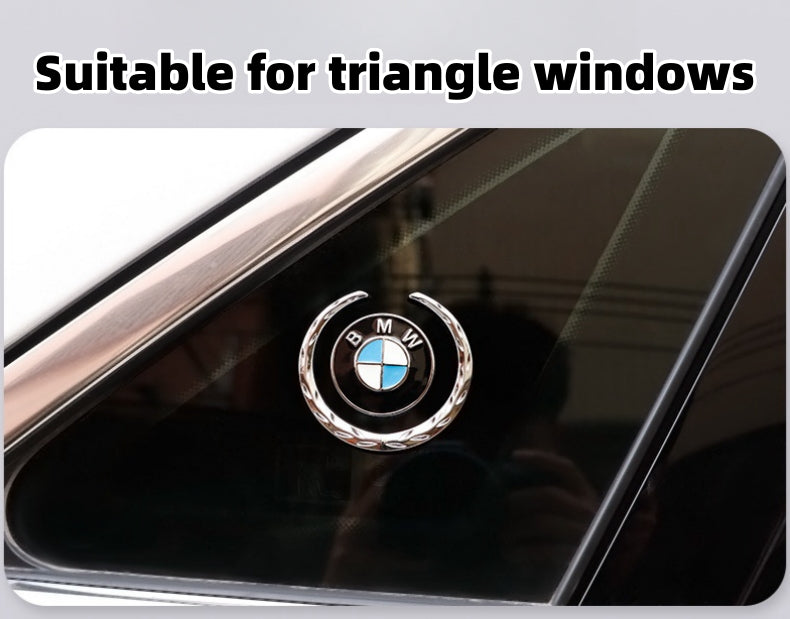 LaurelBadge – 3D Metal Window Emblem Sticker with Chrome Wreath
