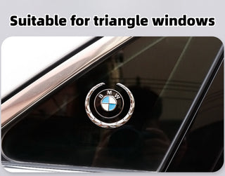 LaurelBadge – 3D Metal Window Emblem Sticker with Chrome Wreath