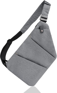 SlimGuard – Grey Anti-Theft Crossbody Sling Bag, Tear-Resistant Polyester Travel Bag