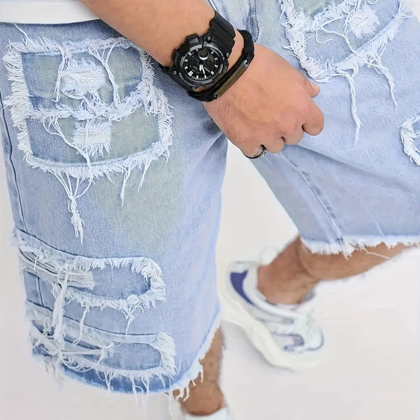 ⚡FrayDenim – Raw Hem Denim Shorts with Rips