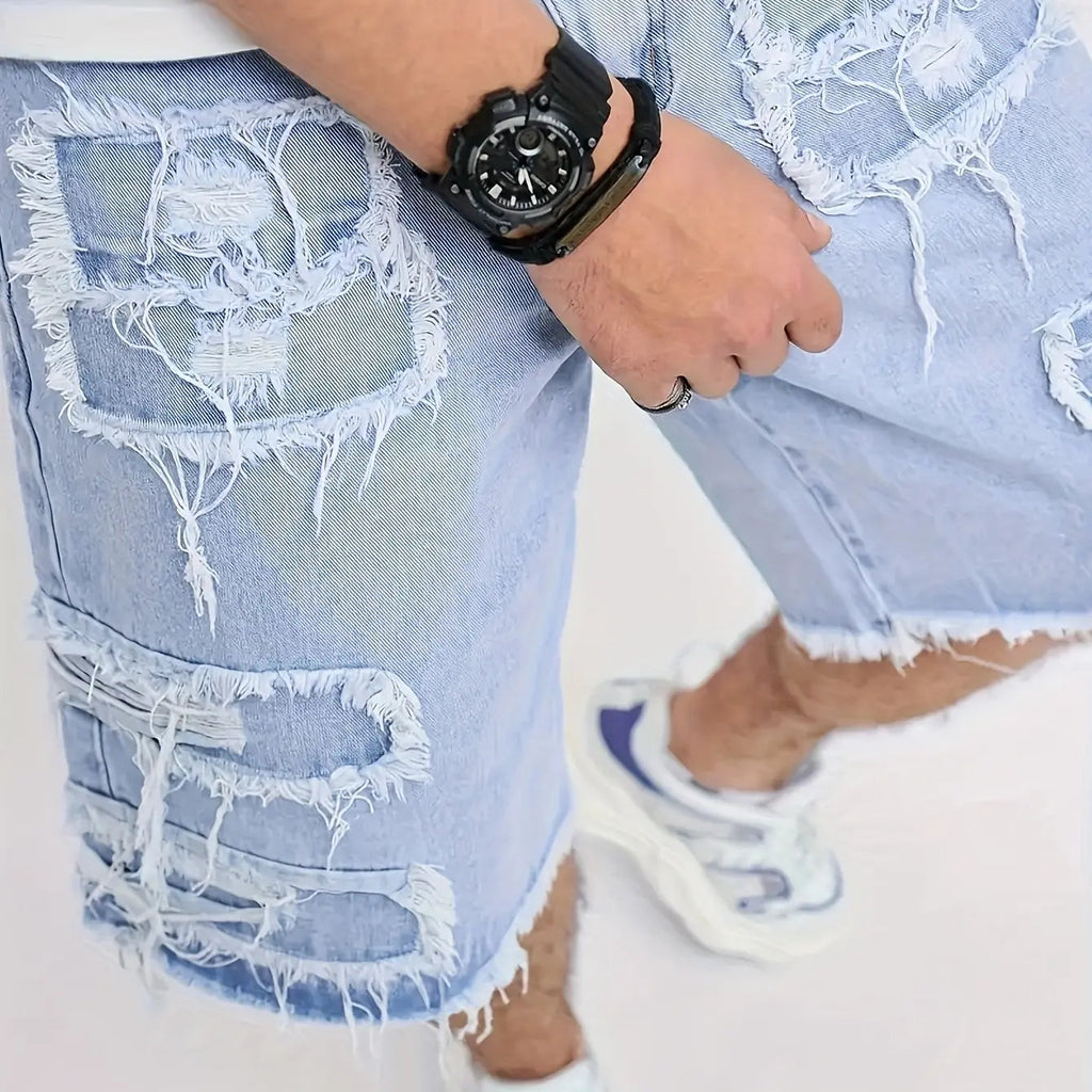 ⚡FrayDenim – Raw Hem Denim Shorts with Rips