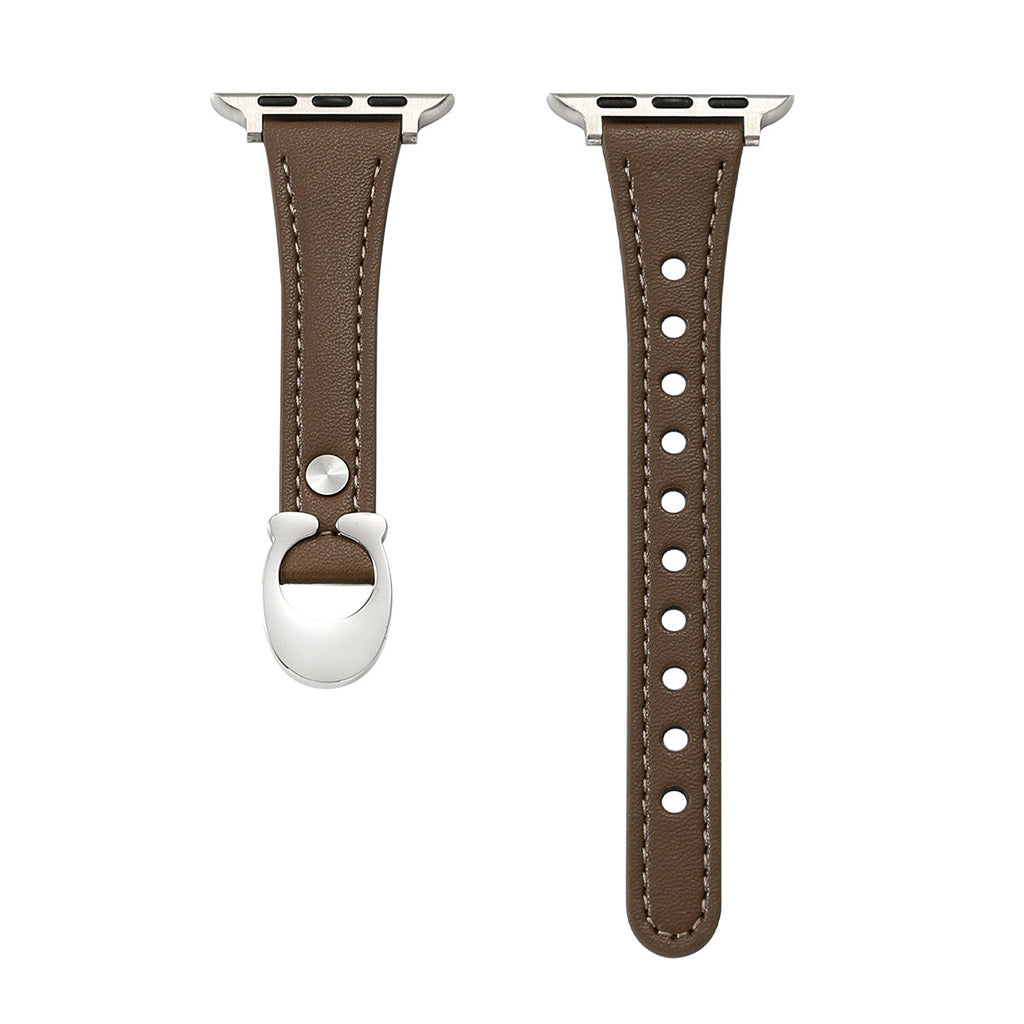 CharmCurve – Slim Genuine Leather Apple Watch Strap with Metal Charm