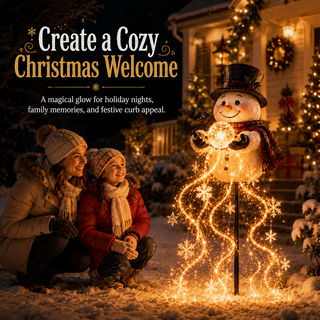 SnowFountain – 🎄🎄 Snowman Magic Fountain Flowing Snowflake LED Christmas Garden Light❄️